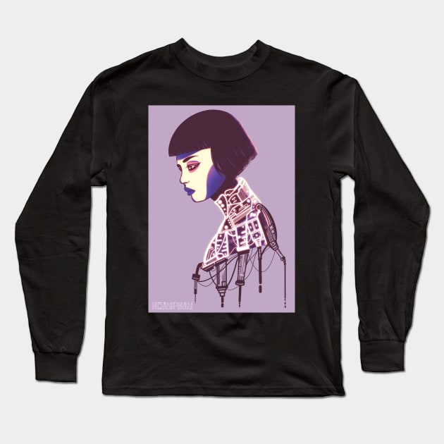 Cyber Girl Long Sleeve T-Shirt by phanconghoan